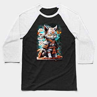 Samurai Cat 02 Baseball T-Shirt